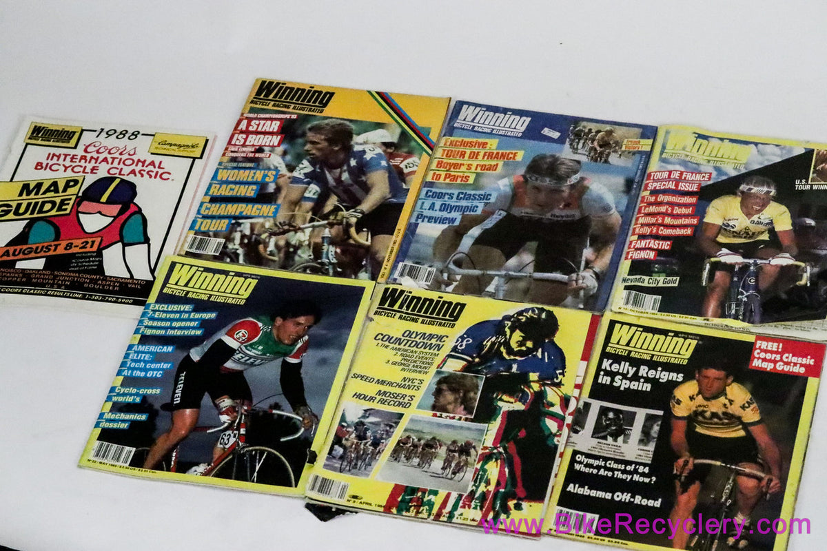 Winning Bicycle Racing Illustrated Magazine LOT: 1983-1985 - Lemond Moser Kelly Boyer Fignon + Coors Classic Map