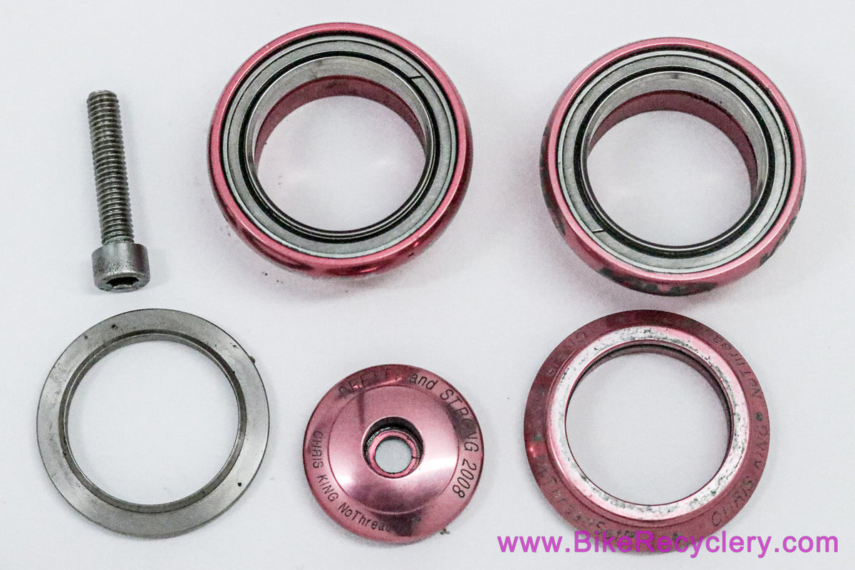 Chris King Pretty And Strong 1 1/8" NoThreadSet Threadless Headset: Pink - 2008 Edition - RARE (EXC)