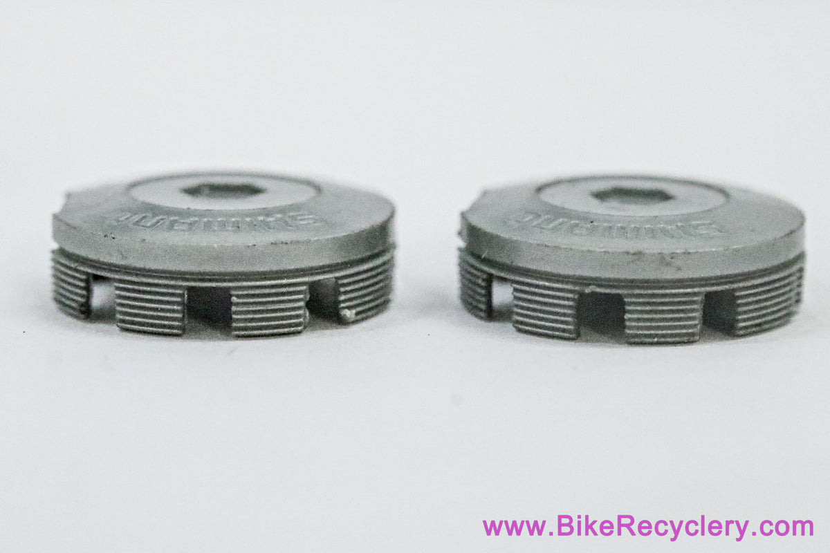 NOS Shimano Crank Dust Caps: Push In - Grey Plastic (Sold in Pairs)