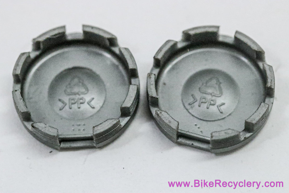 NOS Shimano Crank Dust Caps: Push In - Grey Plastic (Sold in Pairs)