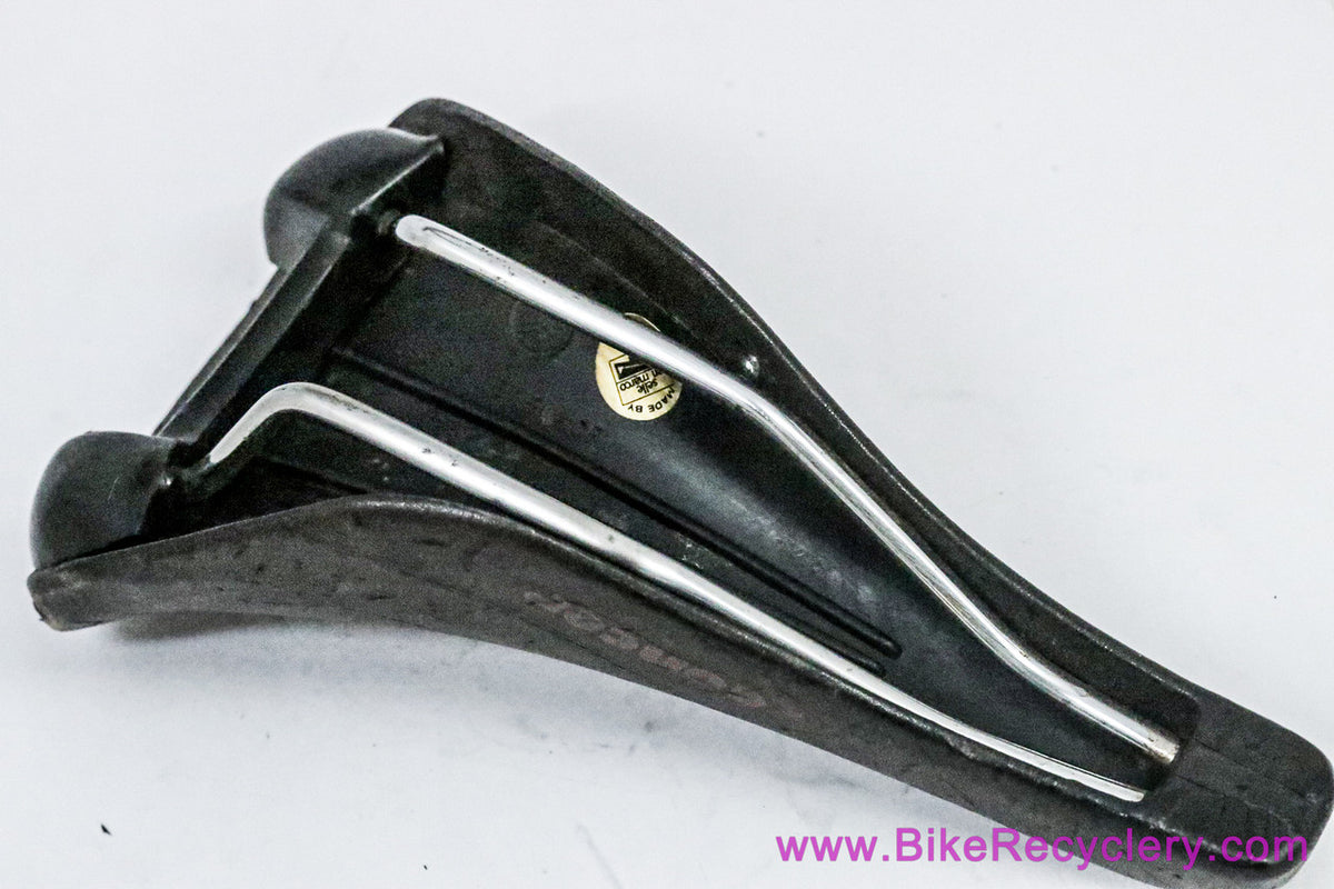San Marco Concor Supercorsa Confort Buffalo Leather Saddle: 1980's 1990's - Dark Brown (EXC)