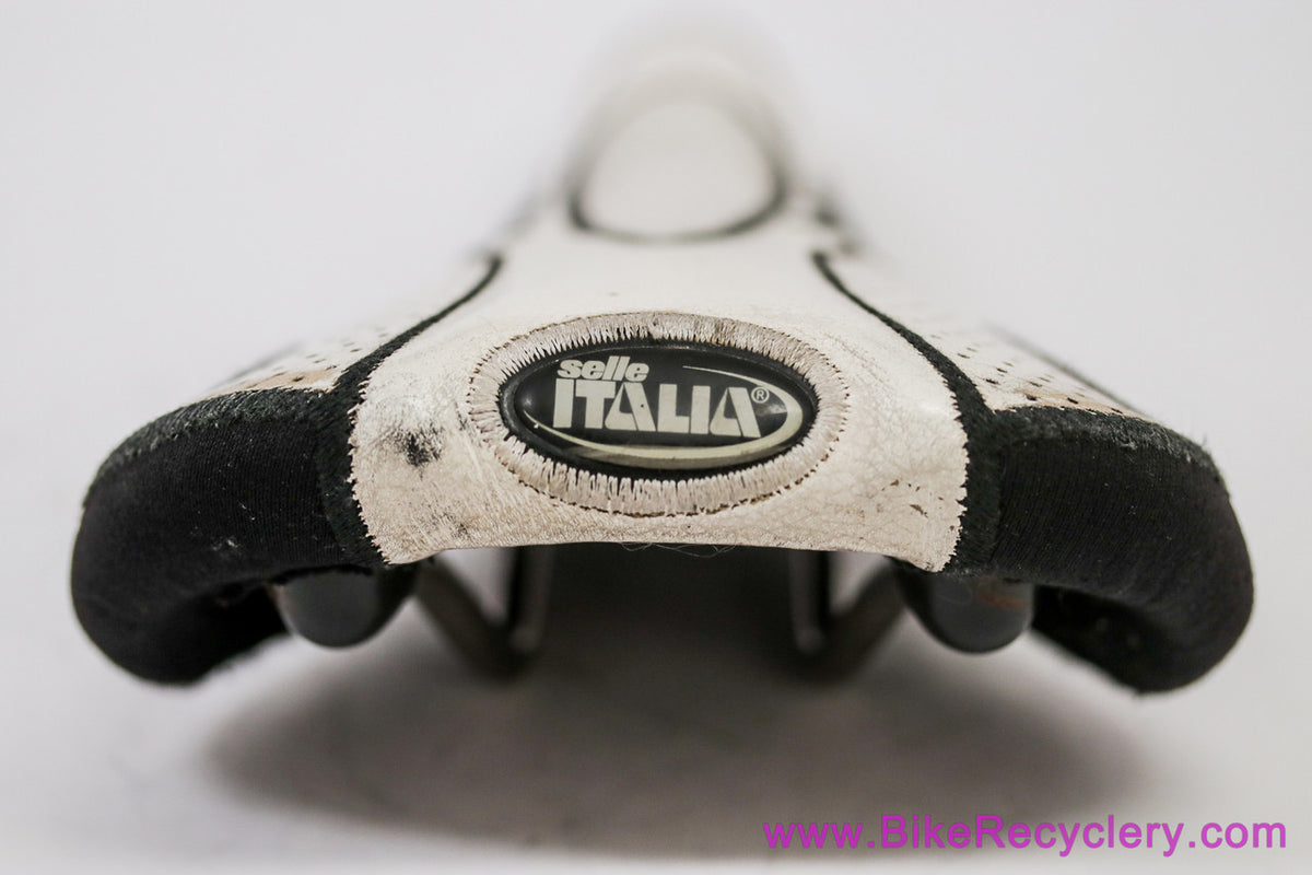 Selle Italia Flite Titanium Genuine Gel: White Perforated Leather + Kevlar - 2001