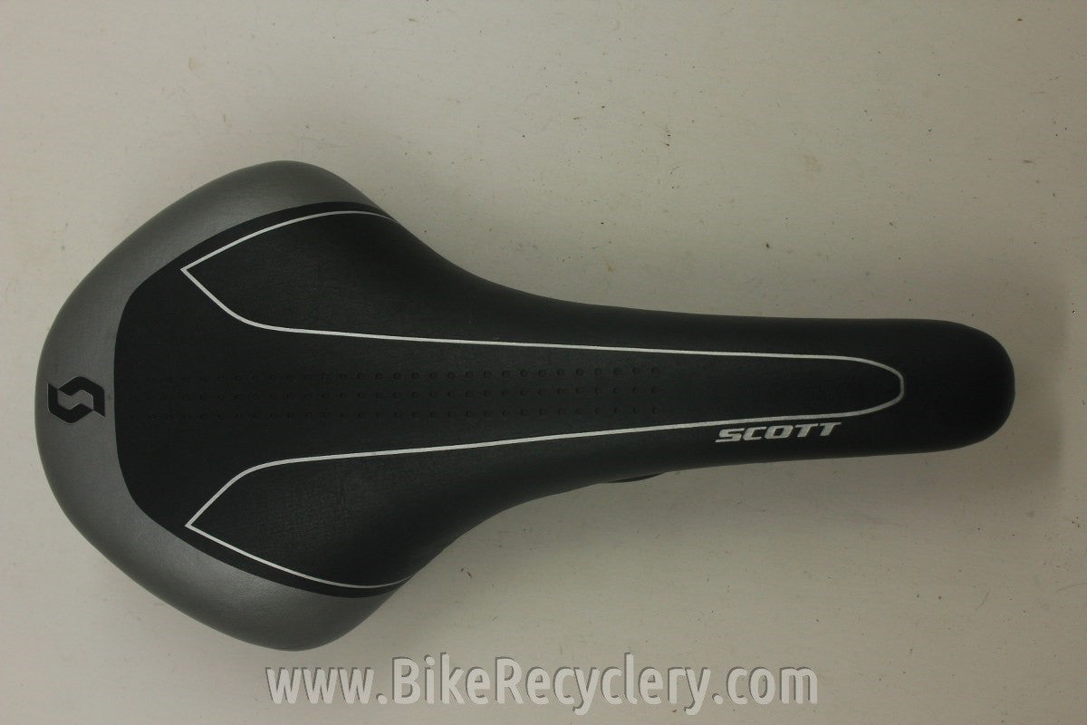 Scott Bike Saddle: Grey / Black Shaped like Fizik Antares, NEW