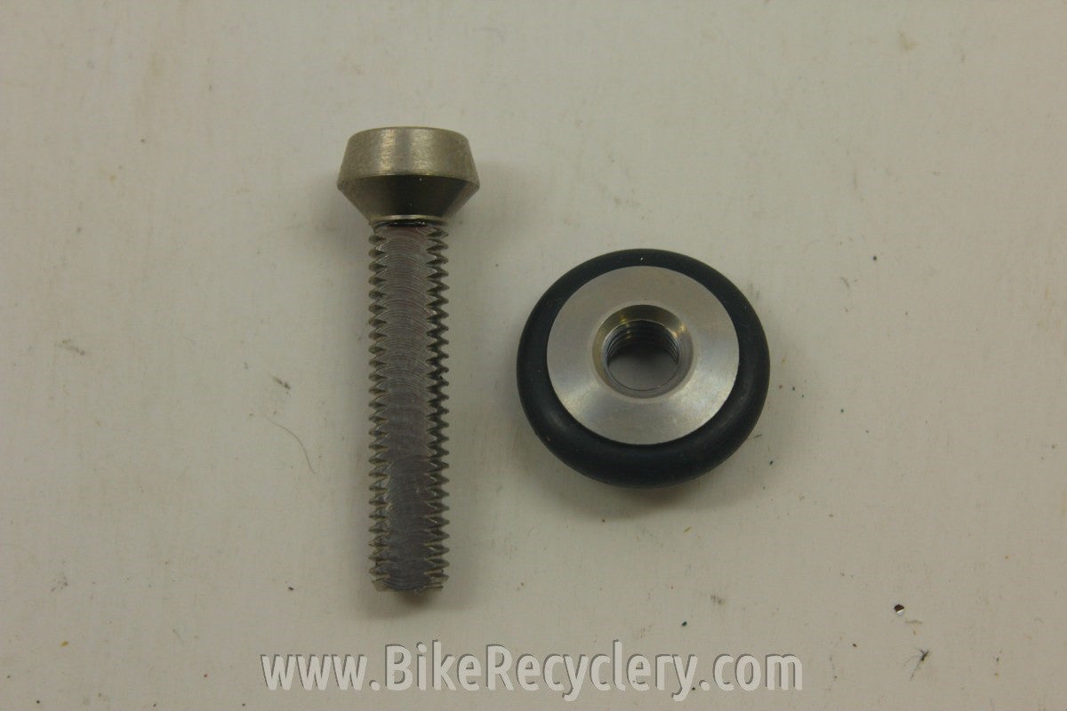 Campagnolo Brake Barrel Adjusters! Titanium w/ Black O-Rings, 5g (Pair)