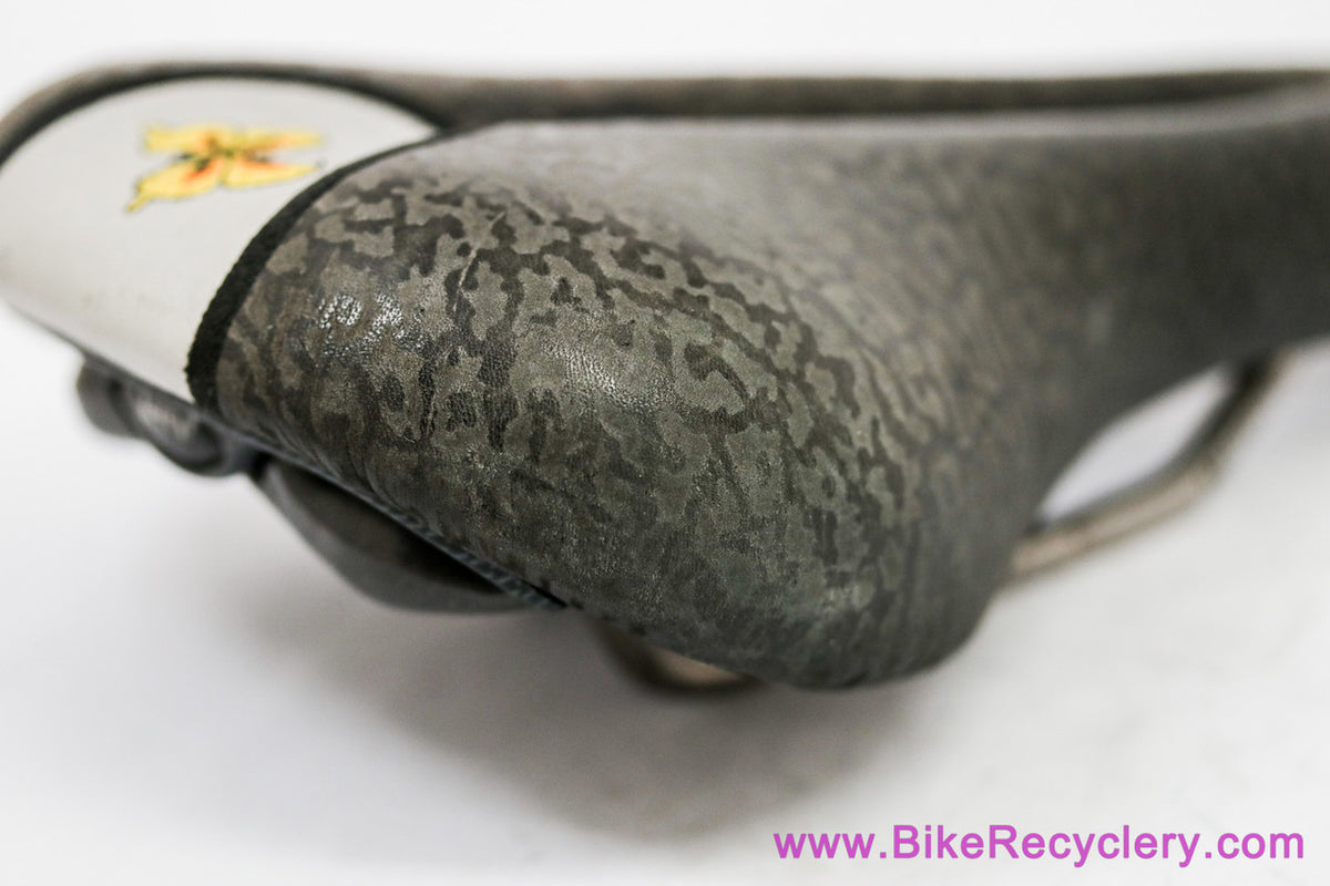 Vintage Terry Butterfly Titanium Saddle: Leopard Print Leather - Cutout (Near Mint+ Low Miles)