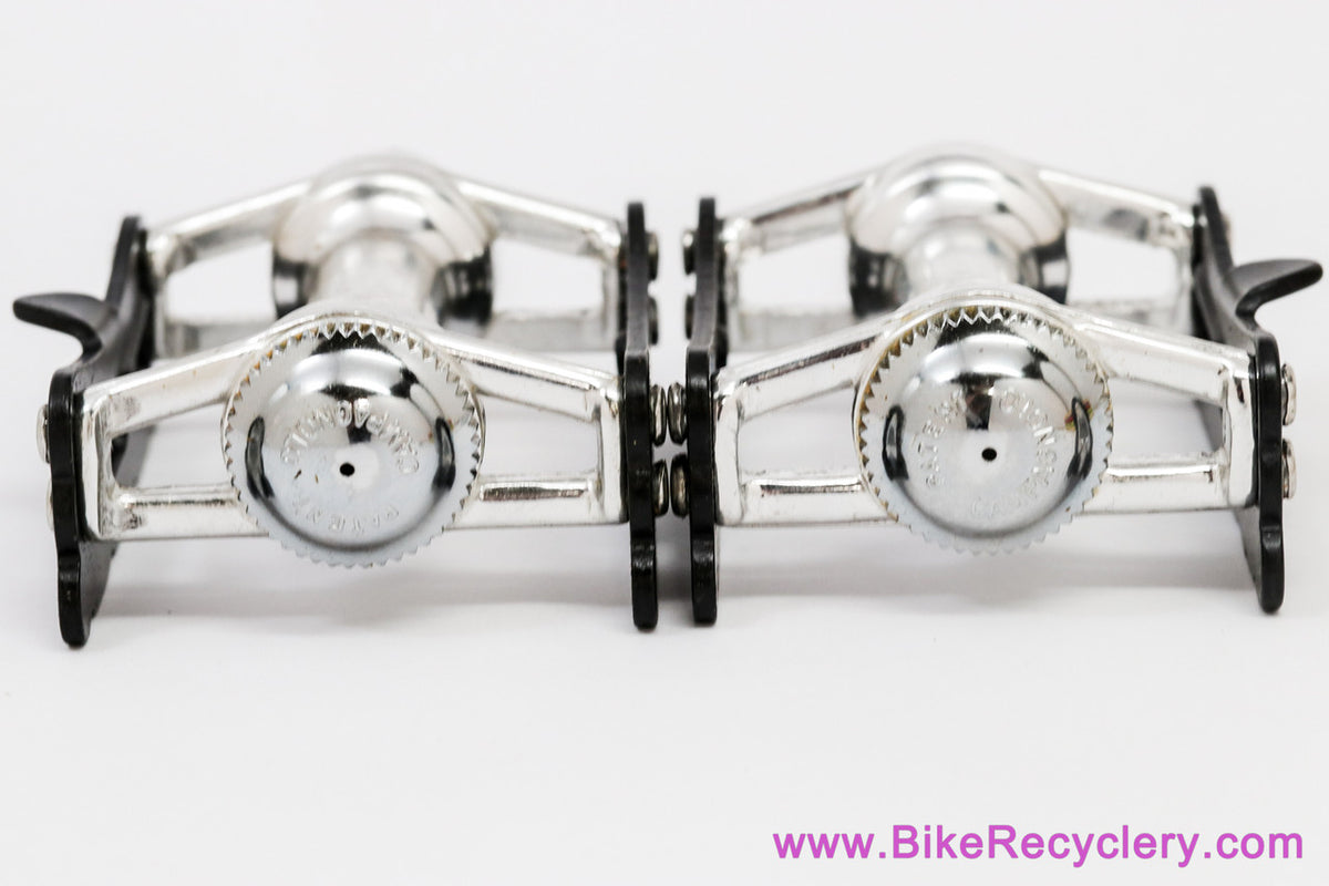 NIB/NOS Campagnolo Record Superleggeri #1038/A Pista Pedals: Black - Toe Clip Bolts - Track