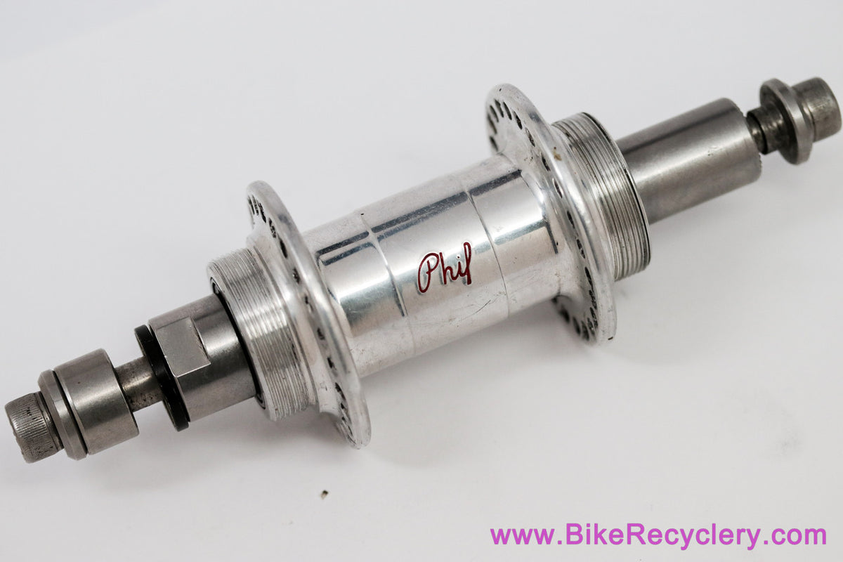 Phil Wood Tandem Disc/Drum Rear Hub: 140mm x 48H - Silver (Near Mint Perfect Bearings)