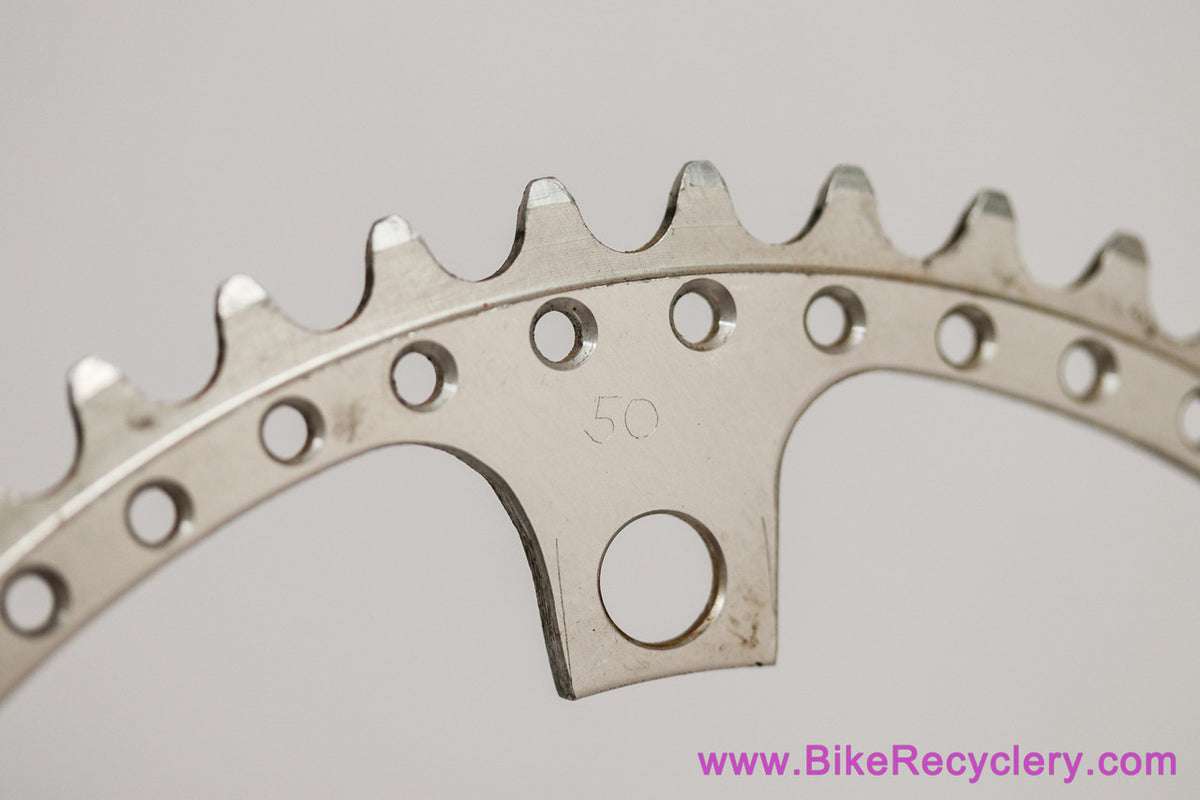 Custom Drillium Chainring: 50t x 144mm - Silver (EXC)