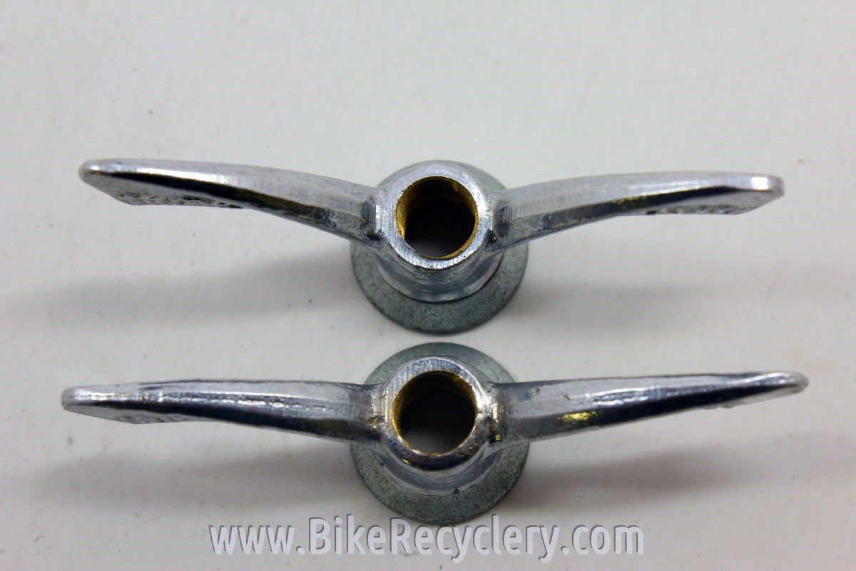 NOS Vintage Huret Luxe Bike Wingnuts: Rear 3/8" Pair (2)
