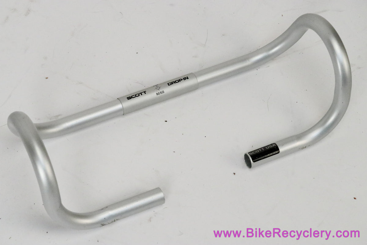 NOS Scott Drop-In Handlebars: 44.5cm x 26.0mm - Silver - Vintage 1990's (Take-Off)