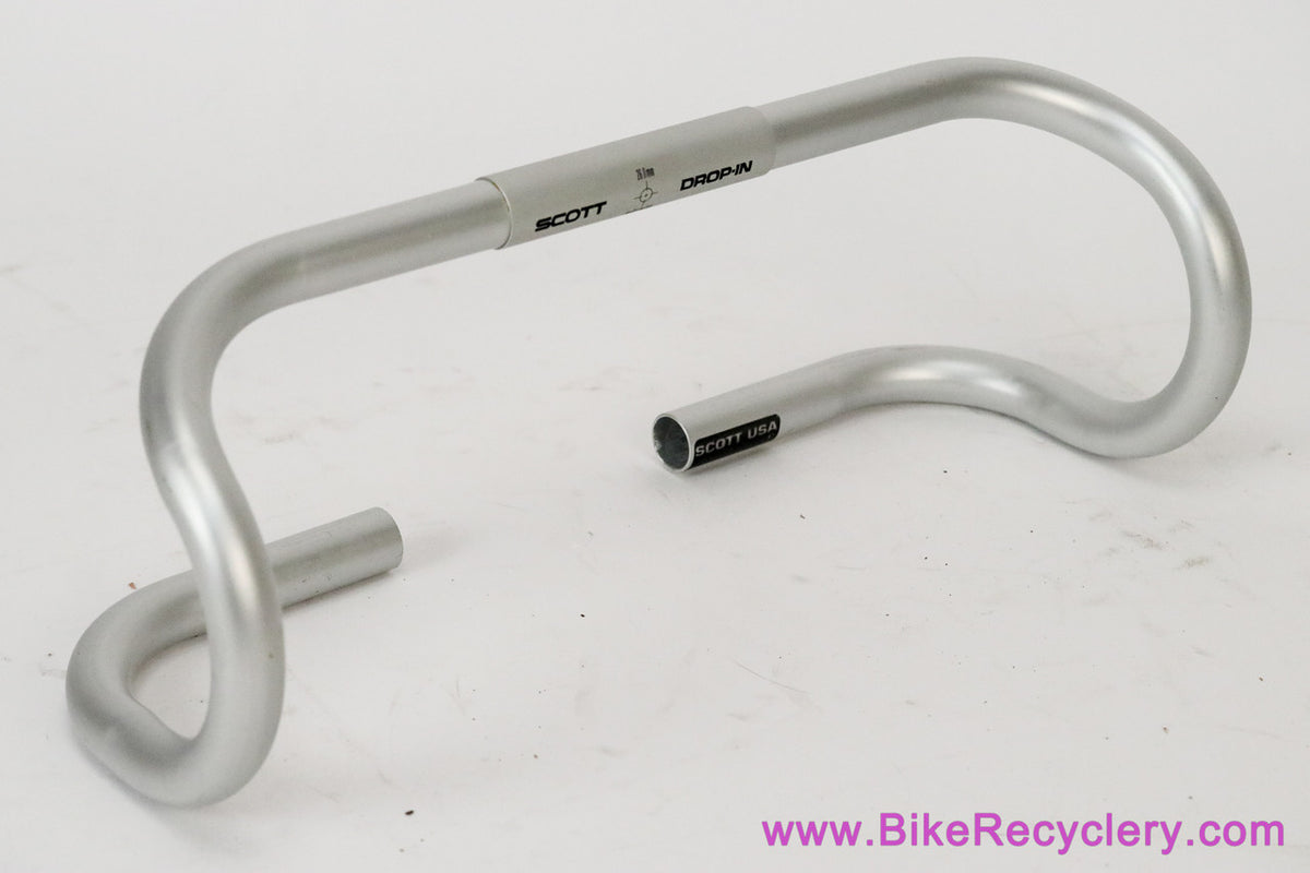 NOS Scott Drop-In Handlebars: 44.5cm x 26.0mm - Silver - Vintage 1990's (Take-Off)