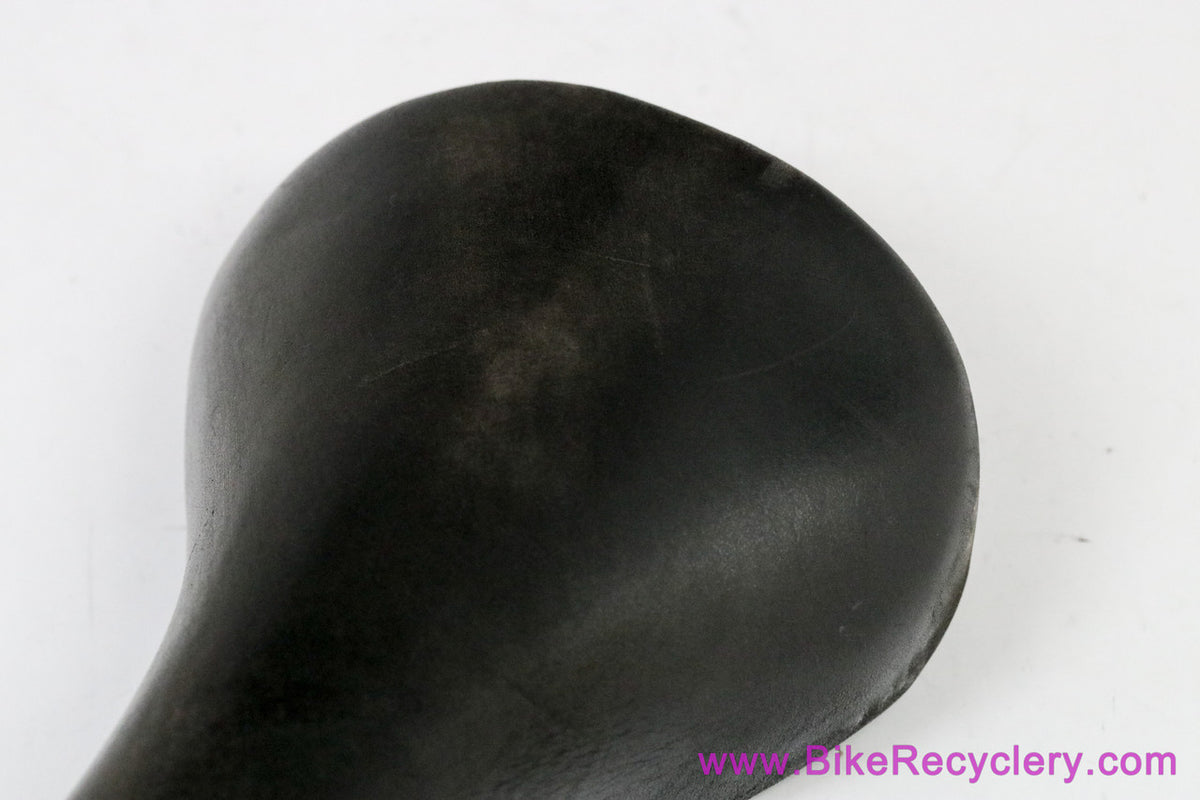 Selle Italia Turbo Hinault V2 Saddle: Black Leather (EXC)