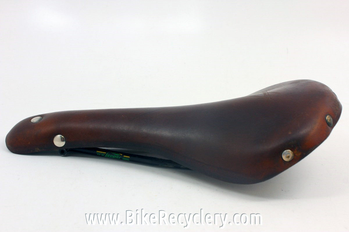 Lepper Voyager Leather Saddle: Reynolds 531 Rails, 294g, Dark Reddish Brown, ie Brooks Swallow