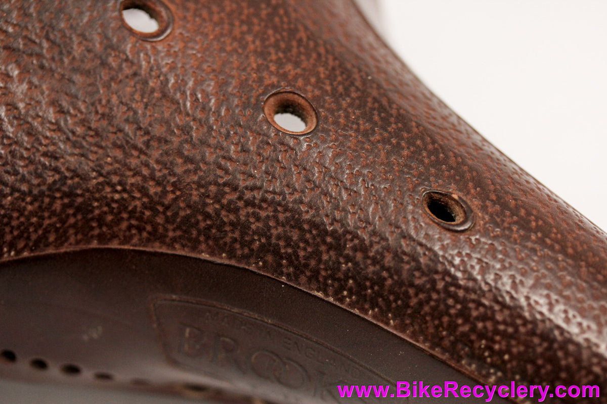 Brooks Flyer B396 Aged Antique Brown Leather Saddle: Textured Top - Laced - Springs