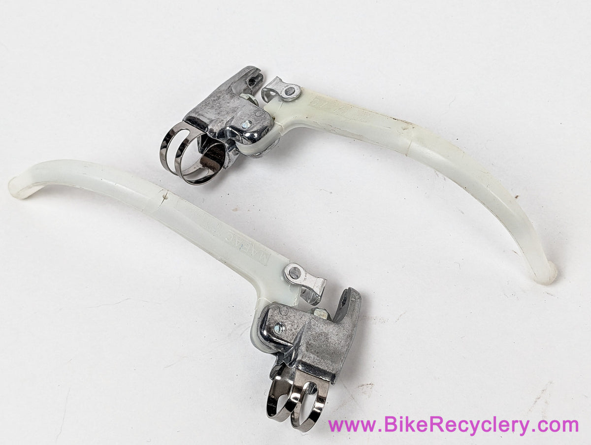 NOS Mafac Guidonnet City/Touring Brake Levers: White Plastic Blades