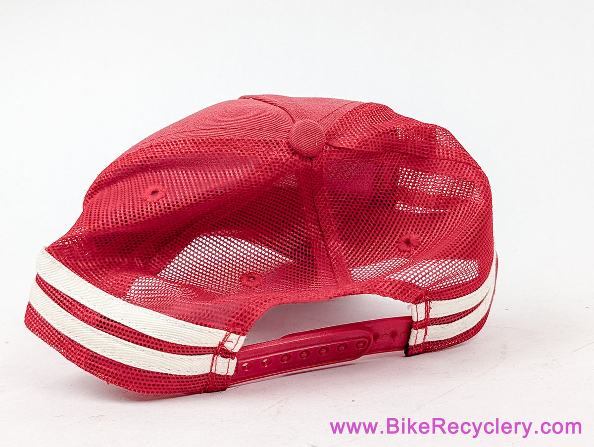 SRAM Red Trucker Snapback Hat: Red + White Stripe + Patch (NEW)