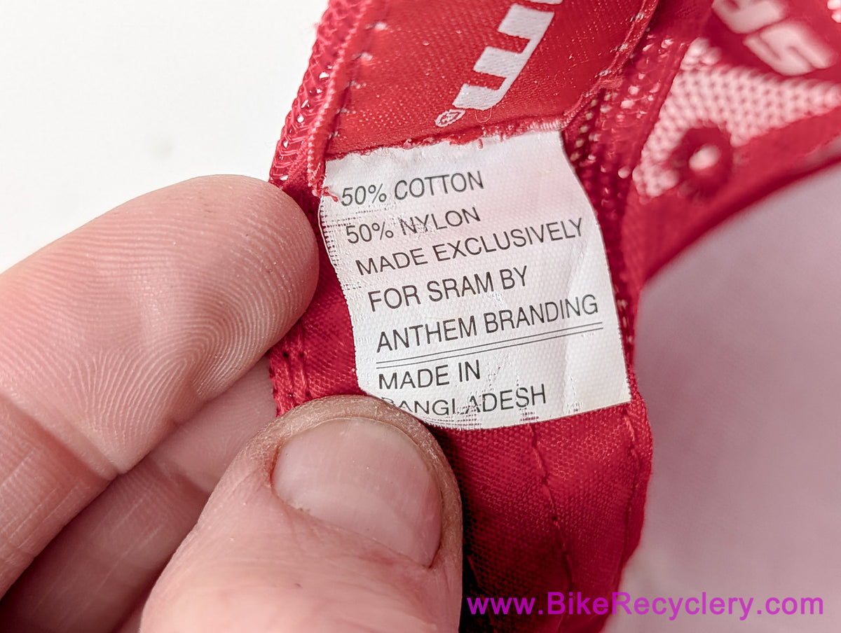 SRAM Red Trucker Snapback Hat: Red + White Stripe + Patch (NEW)