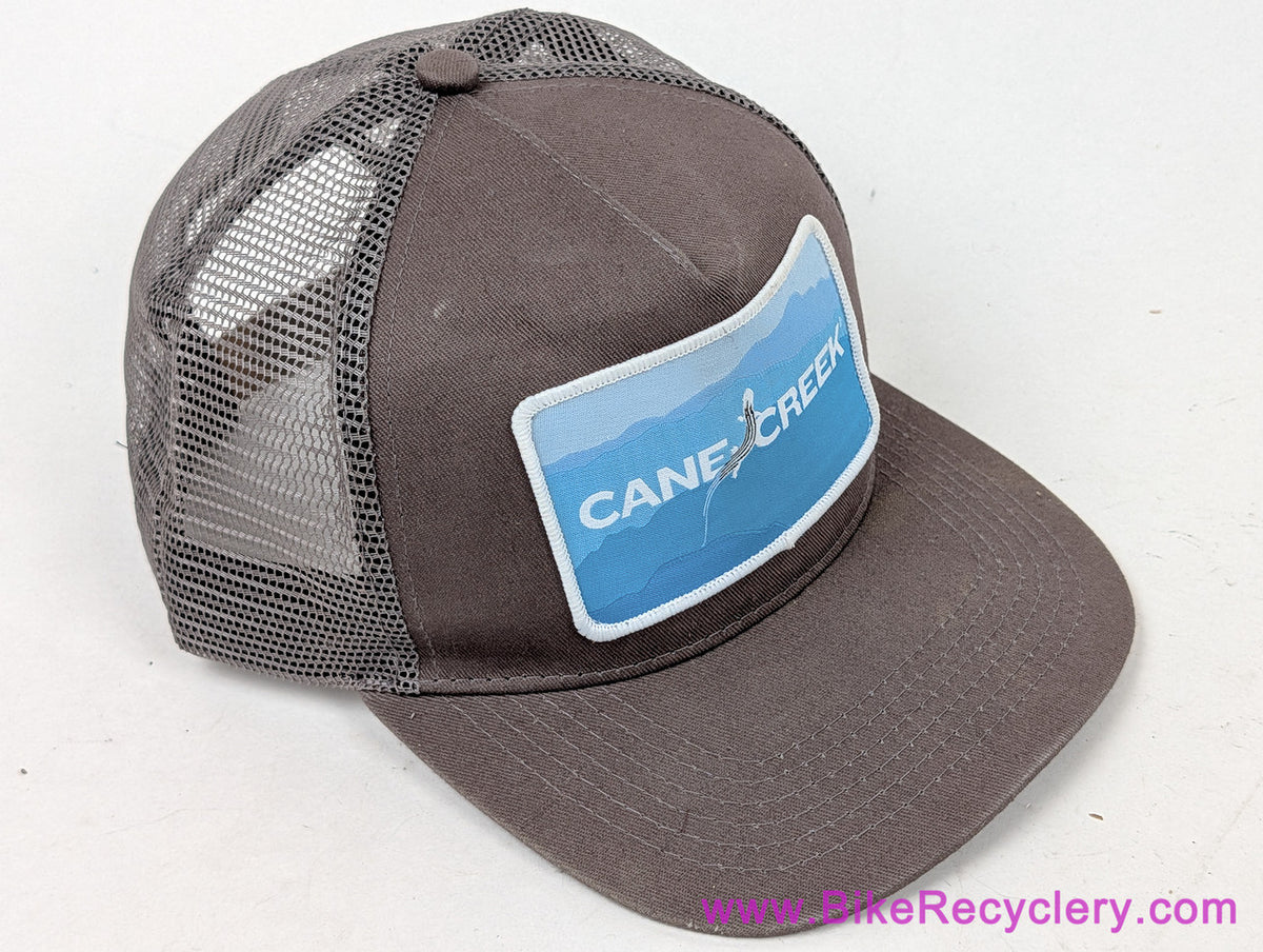 Cane Creek Trucker Snapback Hat: Grey + Blue Patch (NEW)