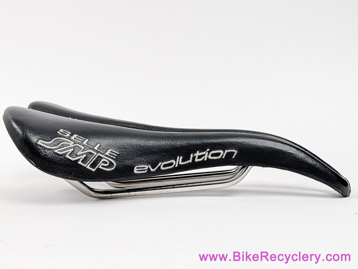 Selle SMP Evolution Saddle: INOX SS - Black w/ Italian Flag (Low Miles Near Mint+)