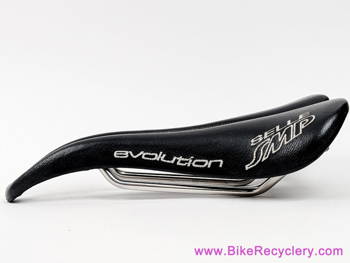 Selle SMP Evolution Saddle: INOX SS - Black w/ Italian Flag (Low Miles Near Mint+)
