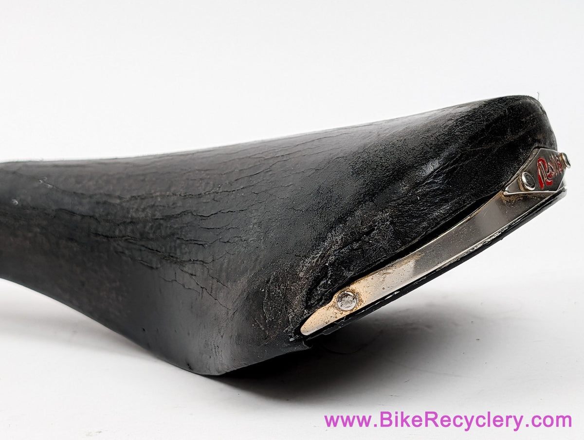 1990's San Marco Rolls Saddle: Black Leather - Copper Rails & Badges - Vintage
