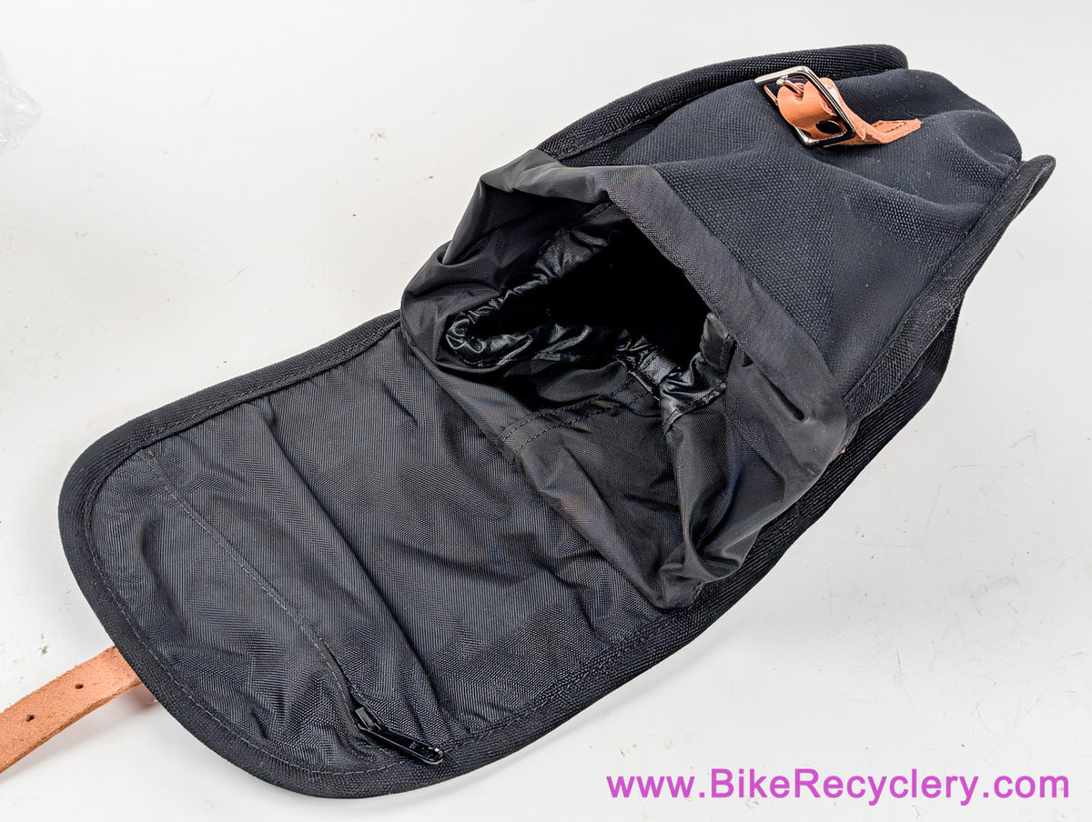 Acorn Saddlebag Medium: Black Waxed Canvas & Leather (NEW)
