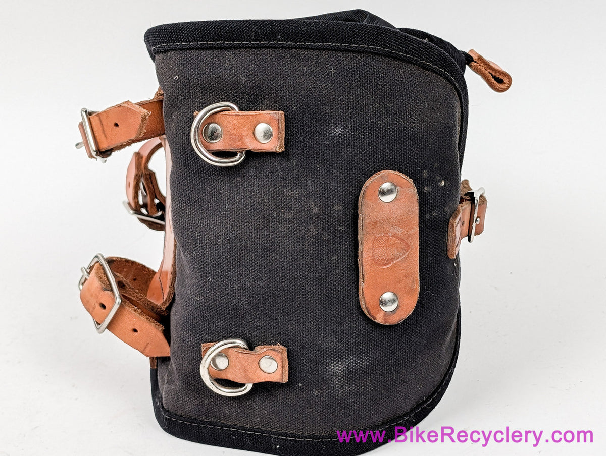 Acorn Saddlebag Medium: Black Waxed Canvas & Leather (Near Mint)