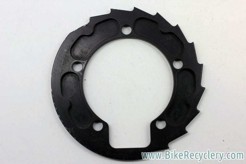 Kooka Crankcase Sawtooth Bash Guard: 36t, 110mm 5-Bolt, Black Anodized, 1990's