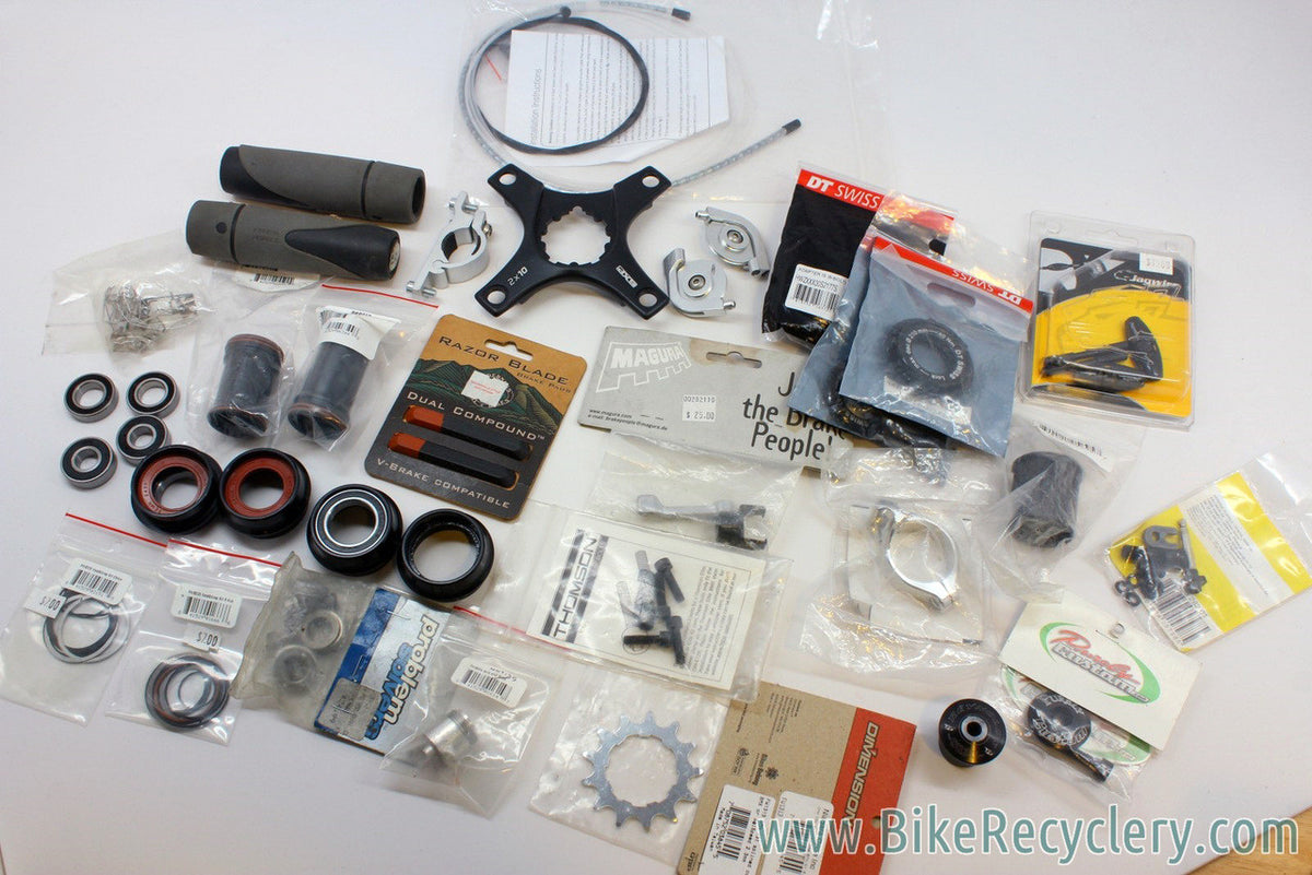 NEW Modern Road/MTN Bike Small Parts & Hardware Lot: DT Swiss 240 Freehub Body & Centerlock/6-Bolt Adapters, Freehub Body, Bolts, BB Parts, Pads, Axle Ends, Headset Parts, MORE