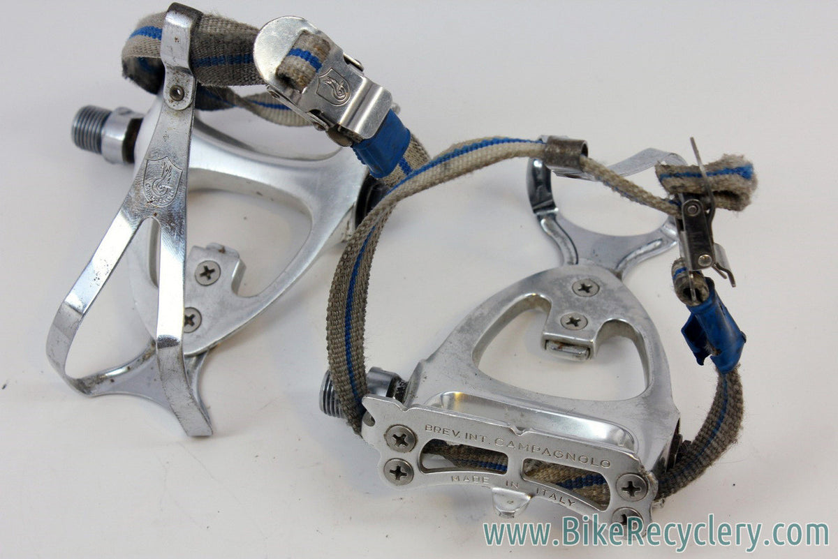 Campagnolo Victory Aero Pedals w/ Campy Toe Clips & Straps