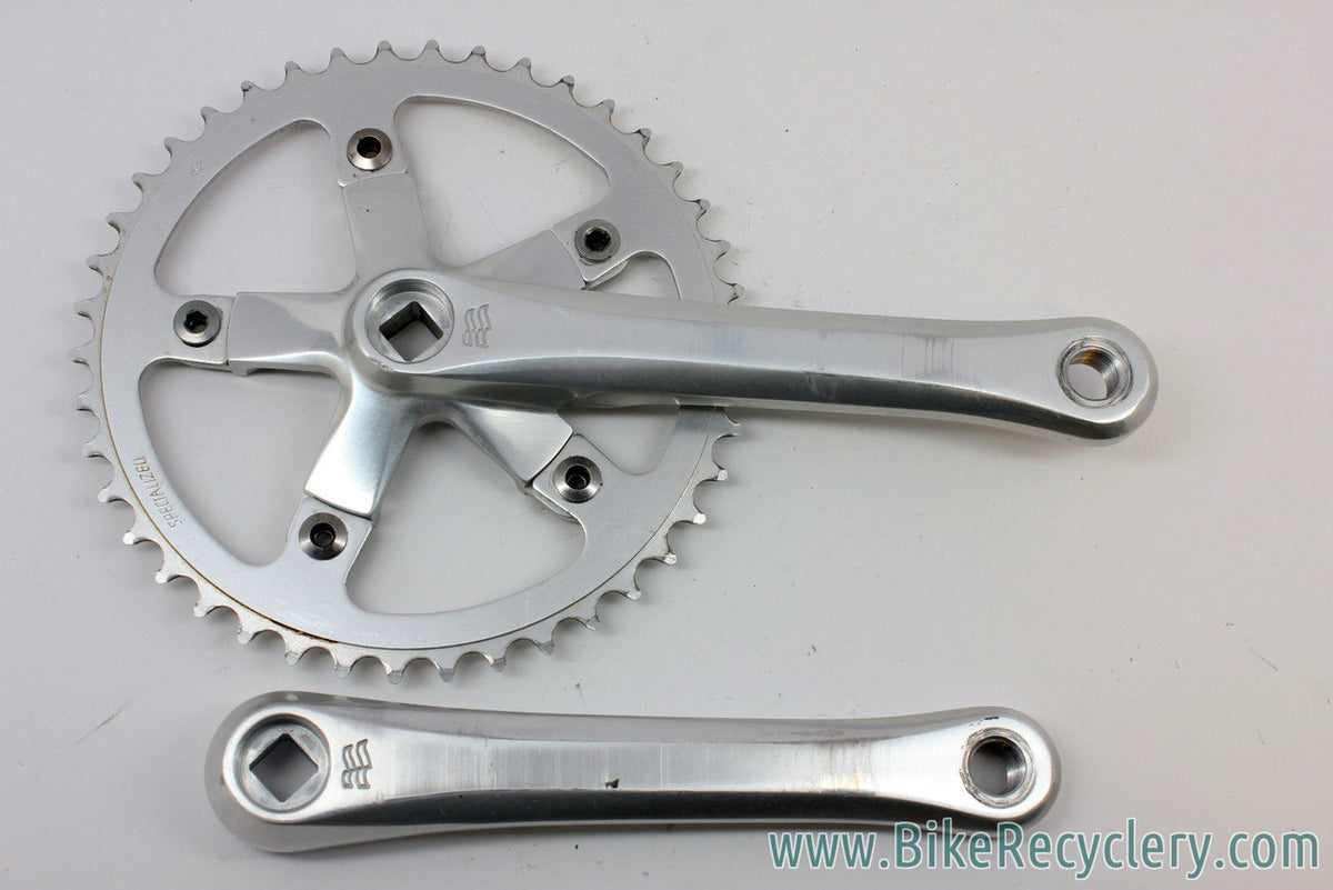 Vintage Specialized Racing Flag Road Bike Crankset: 170mm, 42T Singlespeed (or Double), 110mm, Silver