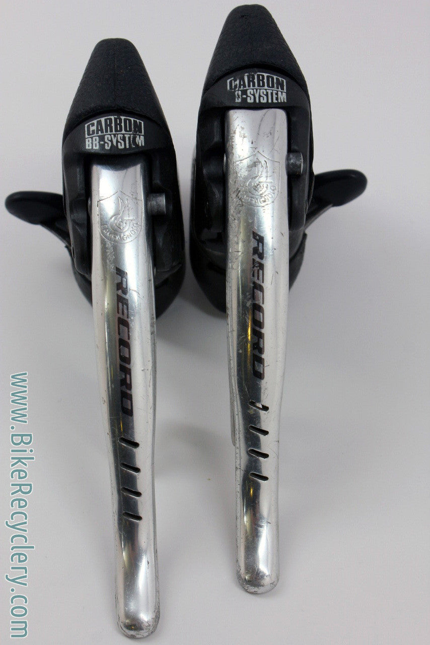 Campagnolo Record 8 Speed Triple Ergo Shifters / Brifters: Slotted, Carbon BB System