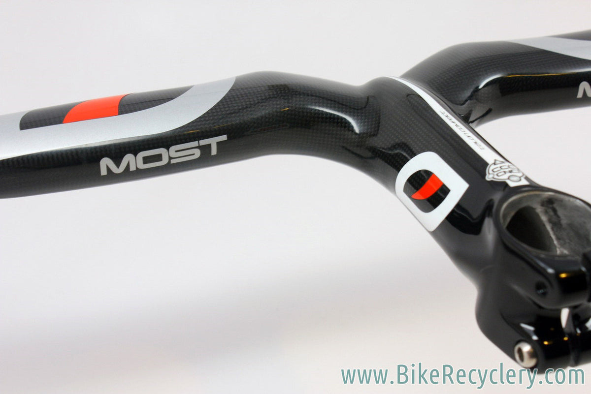 (Pinarello) MOST Talon Compact 1K Carbon Integrated Handlebar / Stem: 42cm, 125mm, Black, <100mi MINT