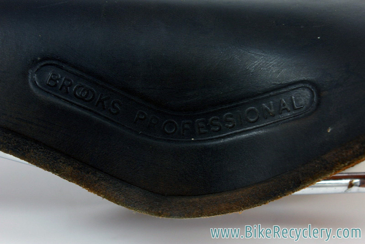 Vintage Brooks Professional Leather Saddle: Selle Anatomica Cutout, Brown, Large Brass Rivets 1970's, Near Mint