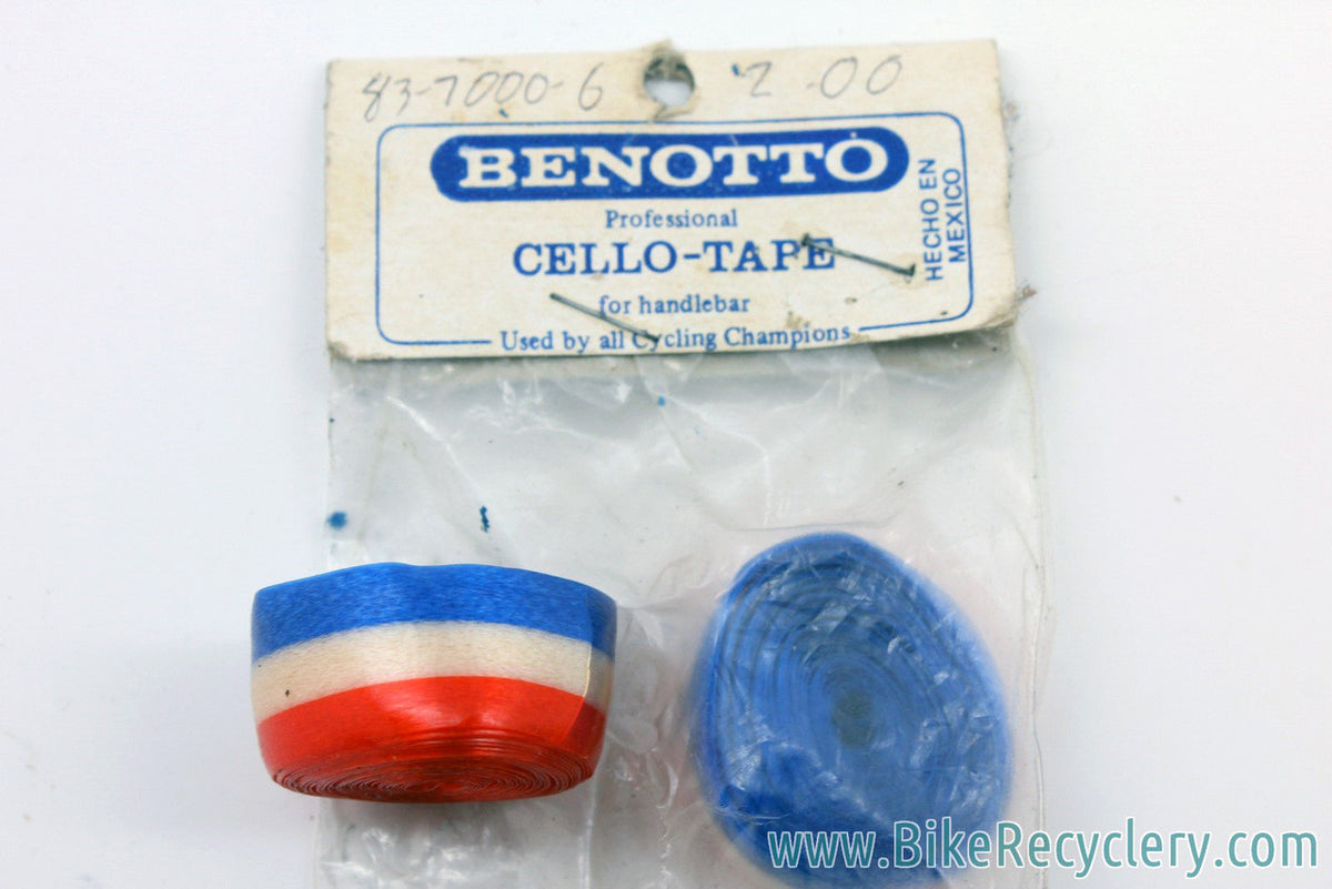 NOS/NIB Vintage Benotto Professional Cello Bar Tape: USA Flag Red-White-Blue