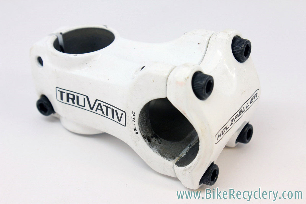 Truvativ Holzfeller Stem: 60mm x 31.8mm, Zero Rise, White