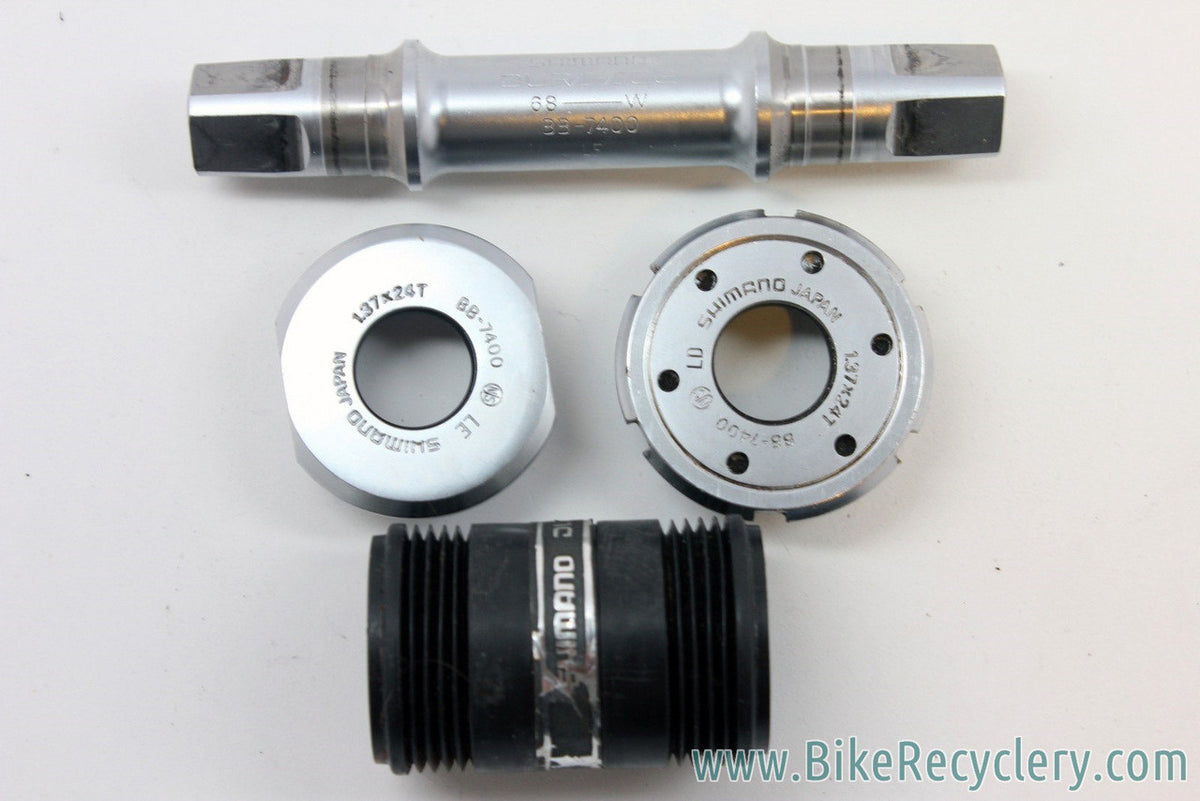 Vintage Shimano Dura Ace NJS Stamped Bottom Bracket: BB-7400, 112mm x 68mm (no bearings)