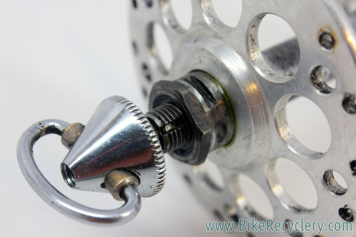 1950's Campagnolo Gran Sport High Flange Front Hub: 3-Piece, Open-C QR Skewer, 36H