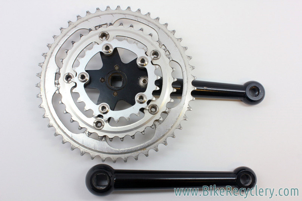 1980's Cook Brothers CBR Dog Bone Crankset: Black, 171mm, 110/74mm, RARE & NEAR MINT