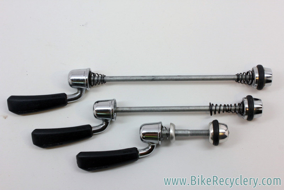 NOS Shimano XT M730 QR Skewer Set: Wheels & Seatpost Binder (Take-Off)