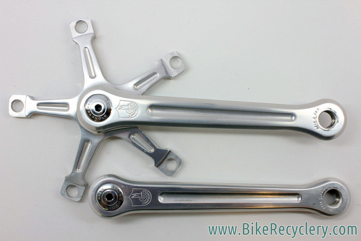NOS 1968-1972 Campagnolo Nuovo Record Crank Arms: 180mm, Dust Caps (take-off)