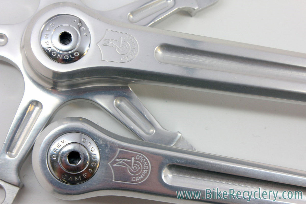 NOS 1968-1972 Campagnolo Nuovo Record Crank Arms: 180mm, Dust Caps (take-off)