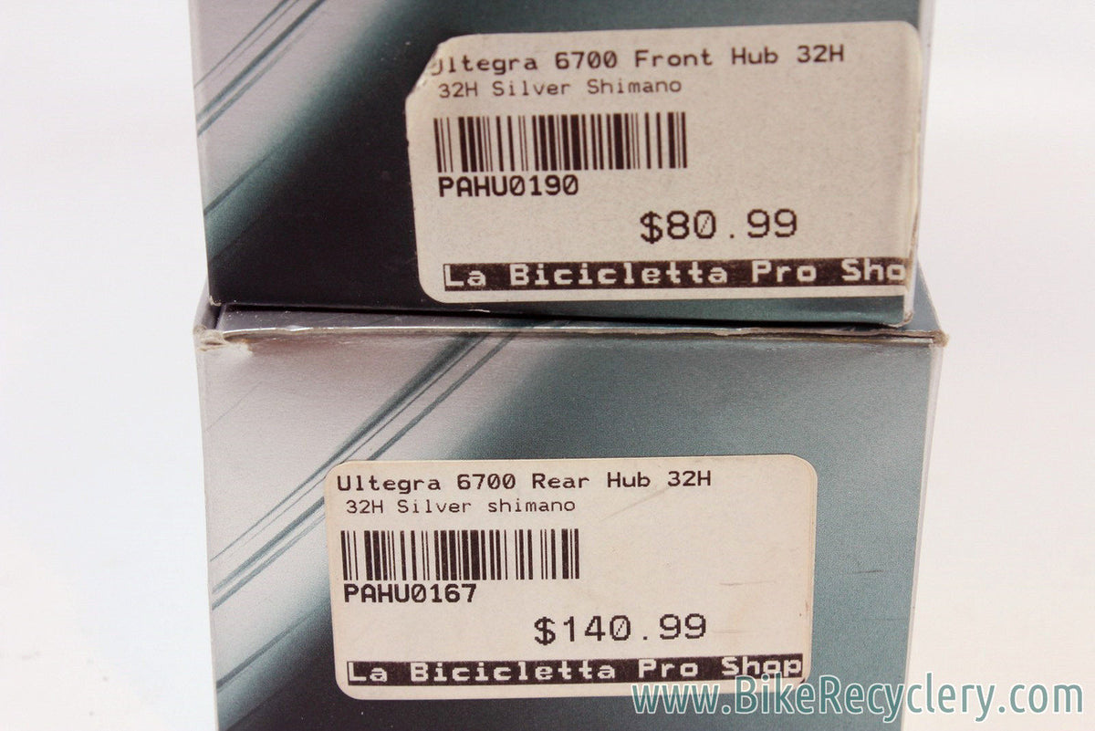 NIB/NOS Shimano Ultegra 6700 Hubset & QR's: 8/9/10 Speed, 32H