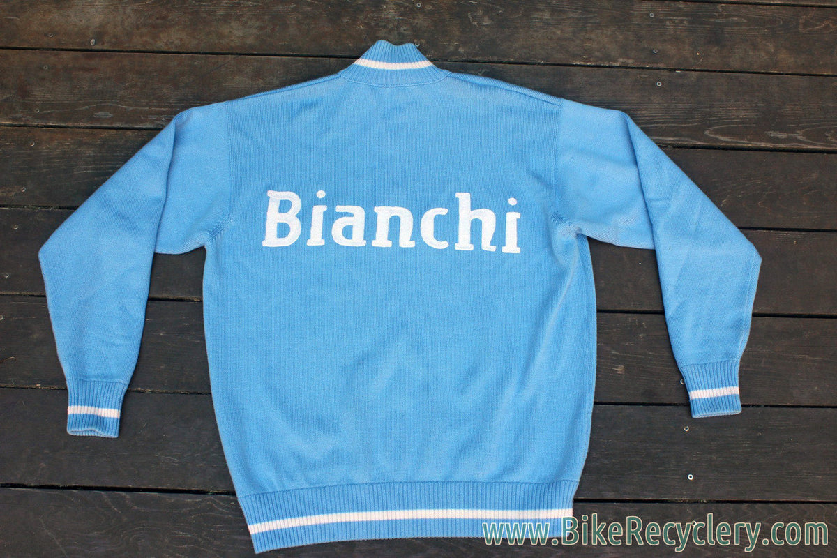 Bianchi Wool Trainer / Apres Sweater: Blue - Vintage Styled - XL to XXL US
