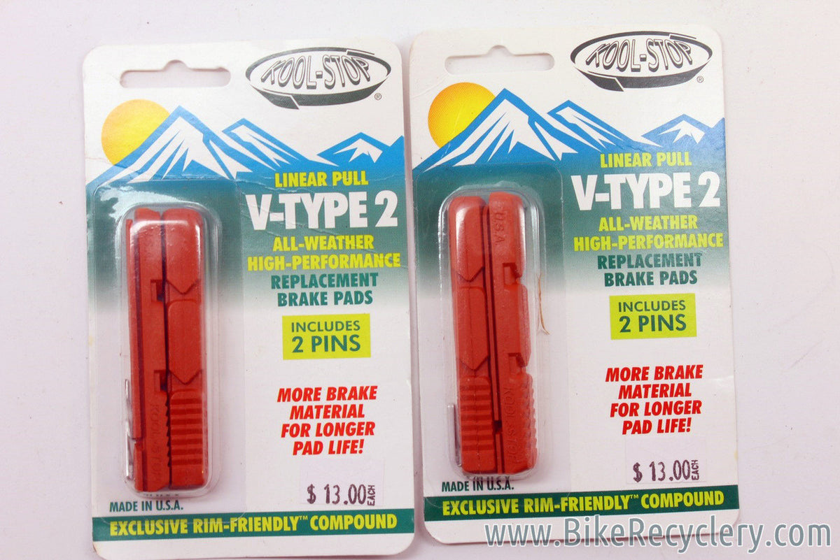 Kool Stop V-Type Salmon V-Brake Pad Inserts for XT Cartridges: Salmon (two pairs)