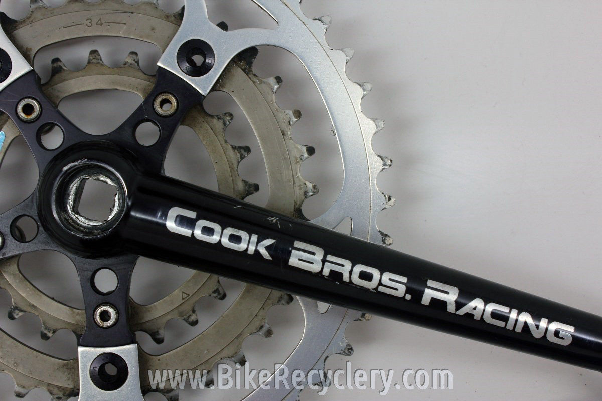 Cook Brothers Dog Bone RSR Crankset: Black, 176mm 110/74mm 46/34/24t