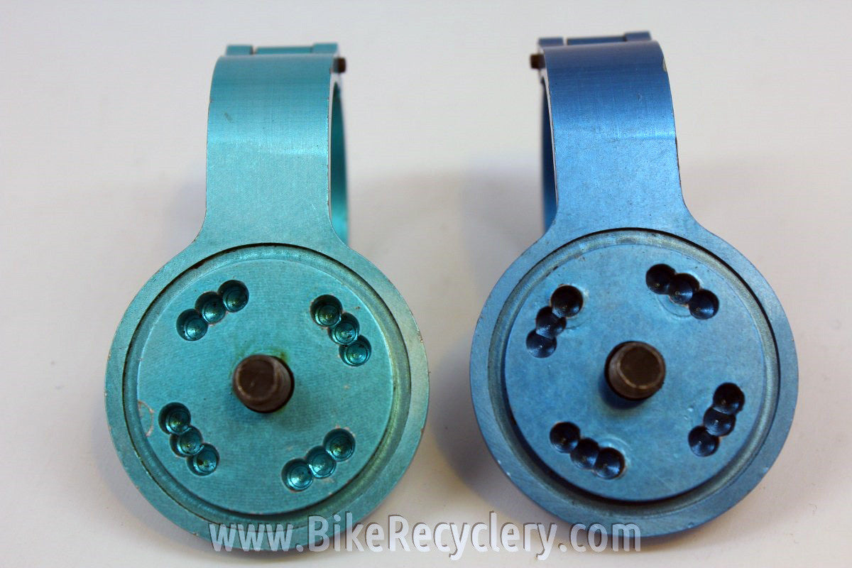 Precision Billet Thumb Shifter Mounts! Turquoise / Blue, Shimano, RARE!