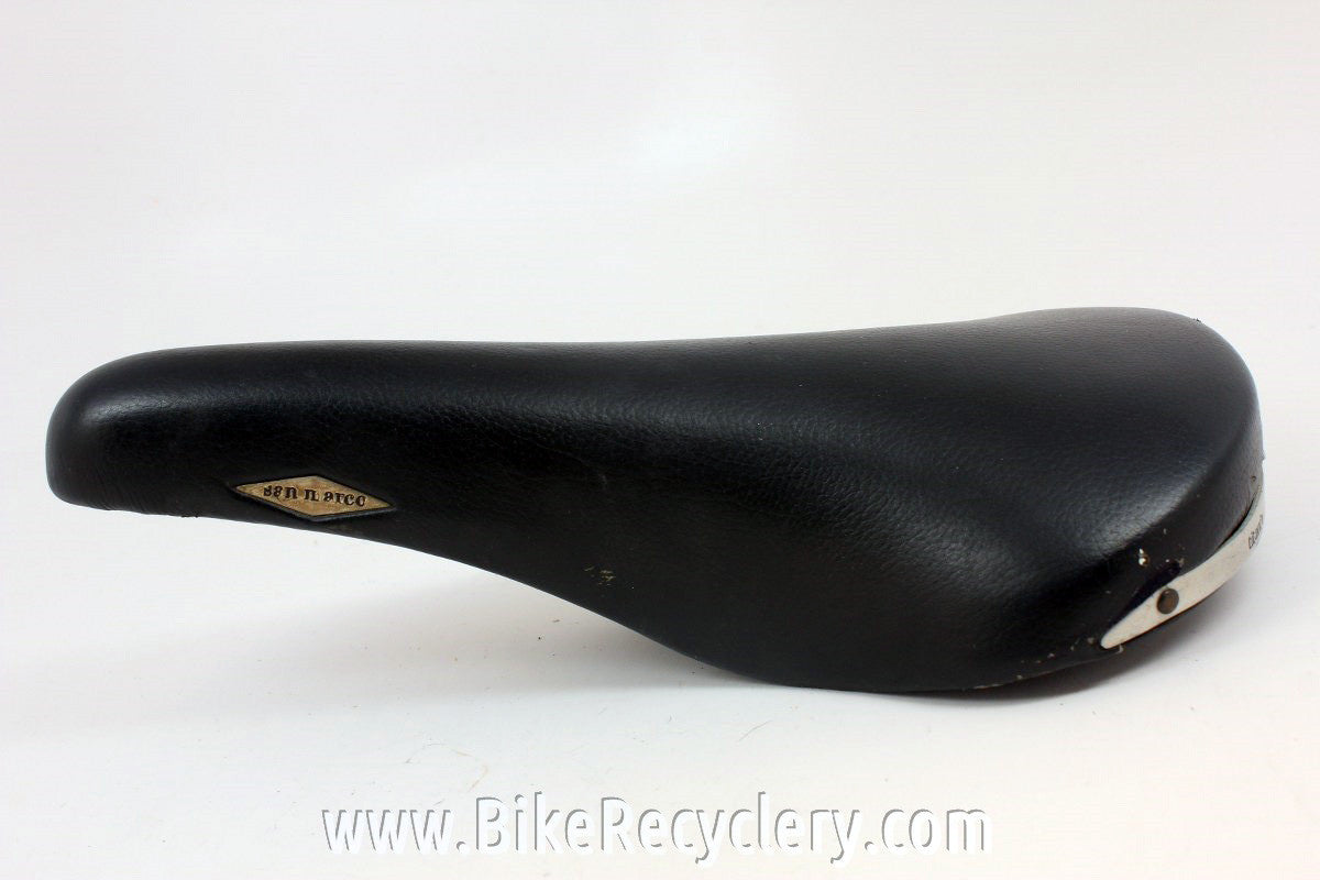 Vintage San Marco Rolls Titanio Saddle: Black Leather, 1990's