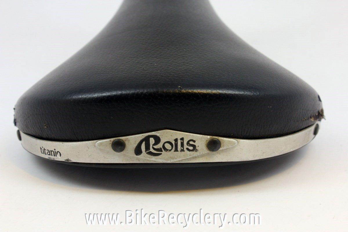 Vintage San Marco Rolls Titanio Saddle: Black Leather, 1990's