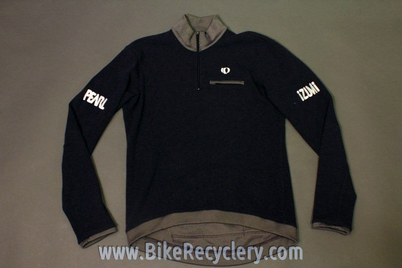 Pearl Izumi Wool Cycling Winter Sweater Jersey: Quarter Zip, Grey, Medium, NEW